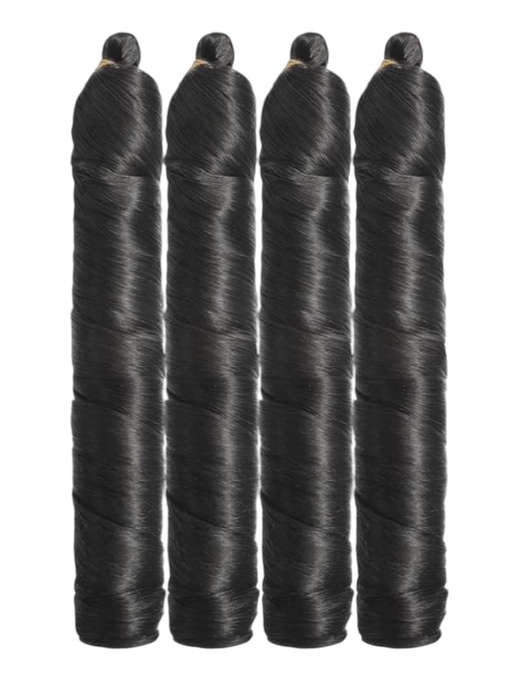 French Curl Synthetic Braiding Hair,- 24 Inch 4 Pack, black